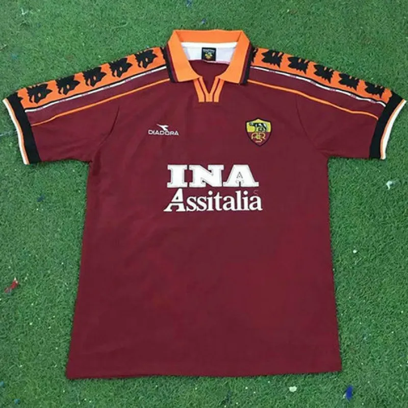 Maillot rétro domicile d'AS Roma 1998/99 - Rouge