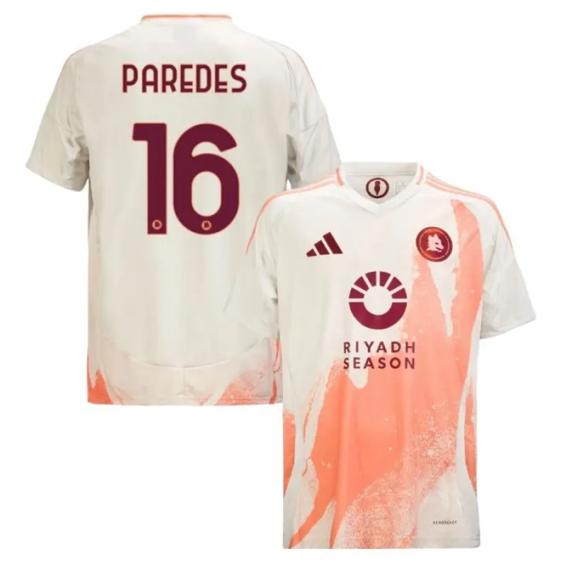 Paredes, camiseta de visitante de AS Roma 2024/25 - Blanca