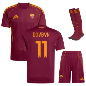 Set di maglia bambini di casa di DOVBYK per l'AS Roma 2025/26 - Borgogna