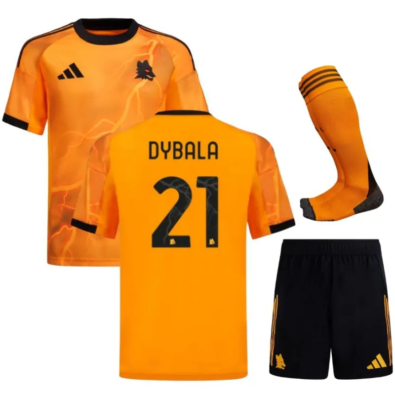 AS Roma DYBALA Kit Bambino Trasferta 2025/26 - Arancione