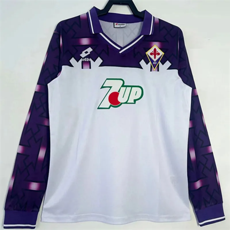 Maillot long manches retro d'extérieur de Fiorentina 1992-93 - Blanc