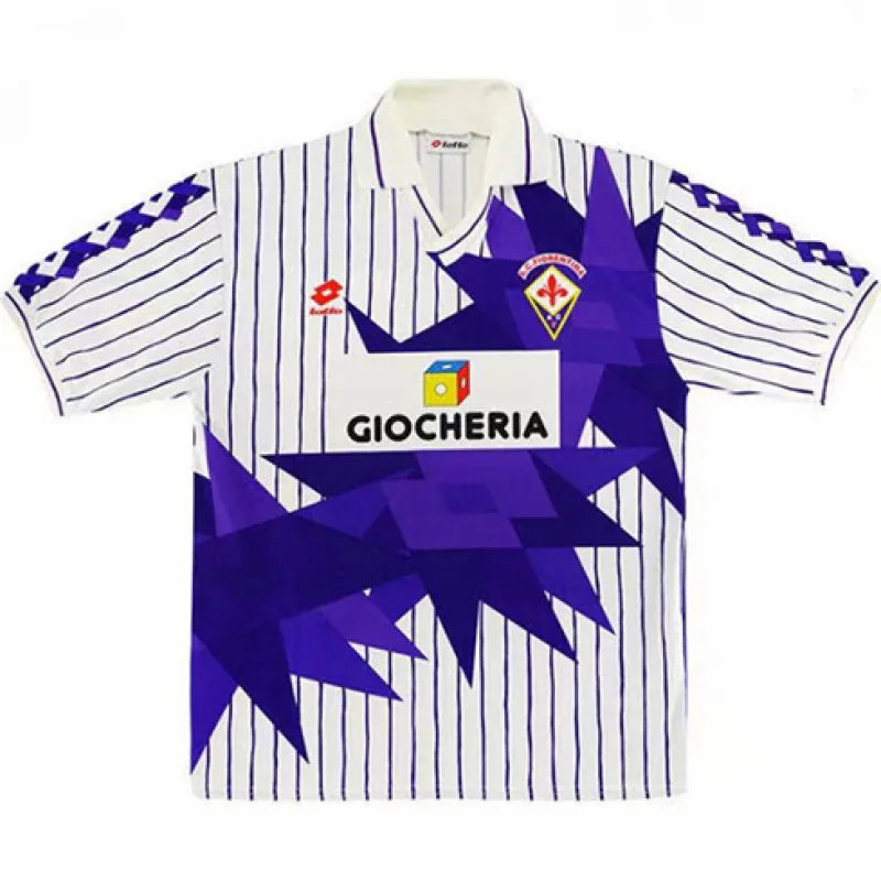 Fiorentina 1991/92 Auswärtstrichot Retro - Weiß