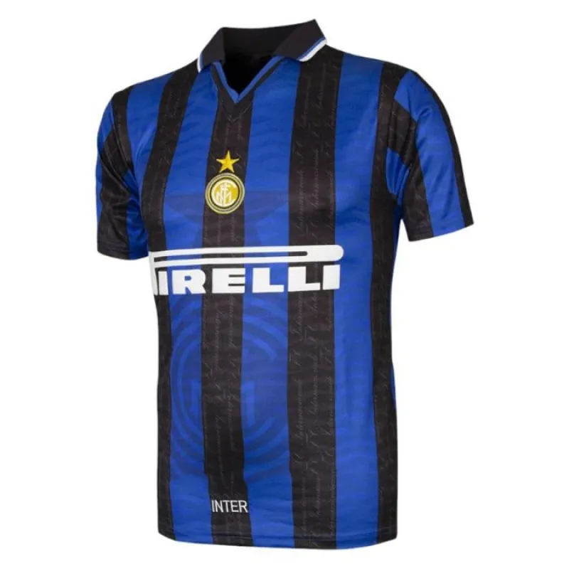 Inter Milan 1997/98 Maillot domicile rétro - Bleu/Noir