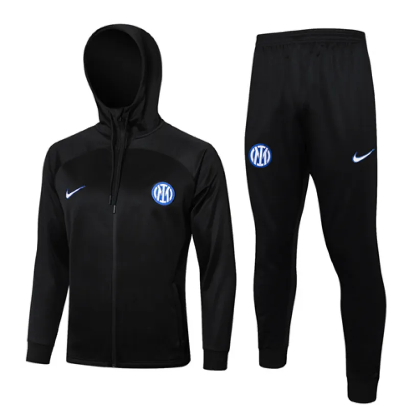 Giacca sportiva per bambini con cappuccio della Inter Milan 2024/25 - nera