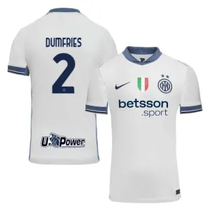 Le maillot de l'extérieur 2024/25 de l'Inter Milan de Denzel Dumfries - Blanc