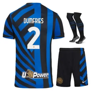Denzel Dumfries' Inter Milan 2024/25 Home Children's Kit - Blue