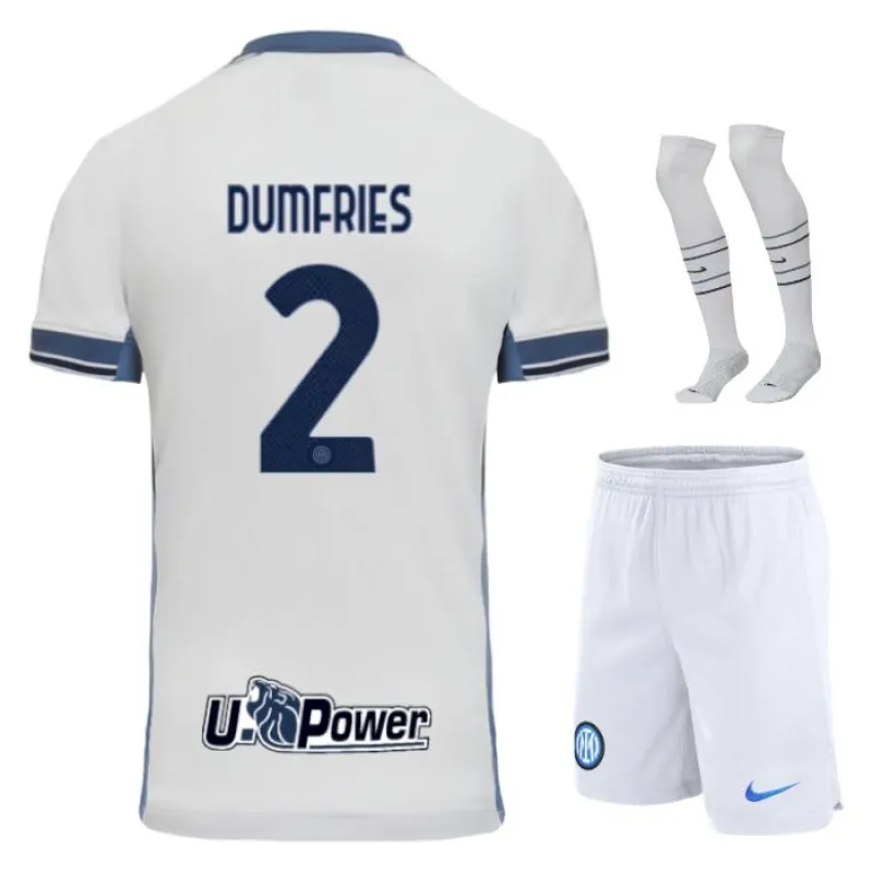Denzel Dumfries Inter Mailand 2024/25 Auswärts - Kinder - Kit - Weiß