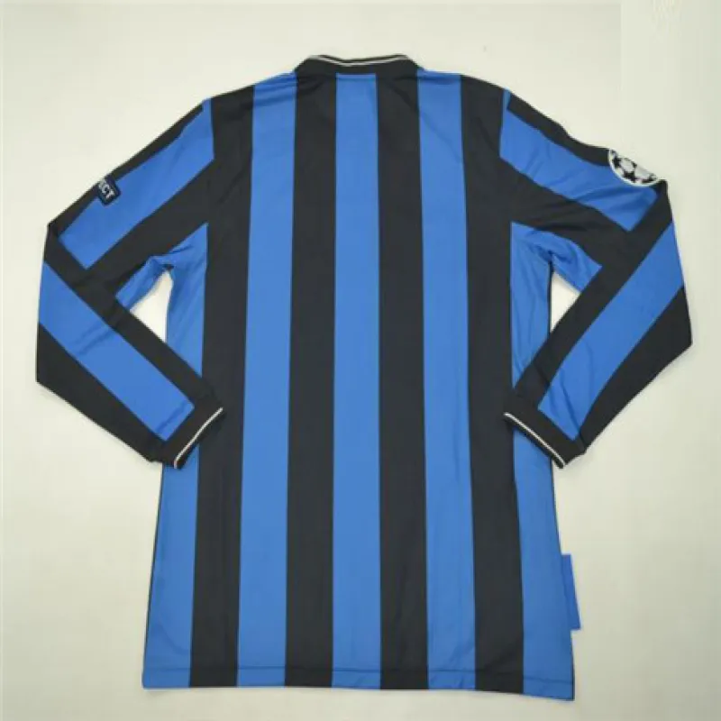 Maillot long manches retro de la finale de la Ligue des champions UEFA 2010 de l'Inter Milan - bleu