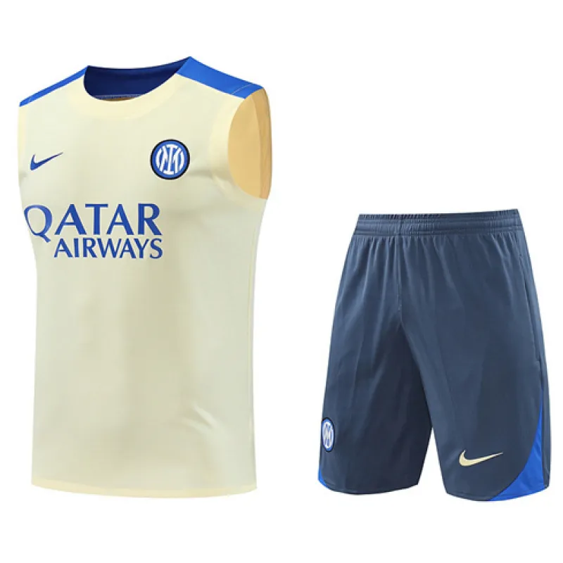 Pantalones cortos y chaleco del conjunto de entrenamiento del Inter Milan 2024/25 - amarillo