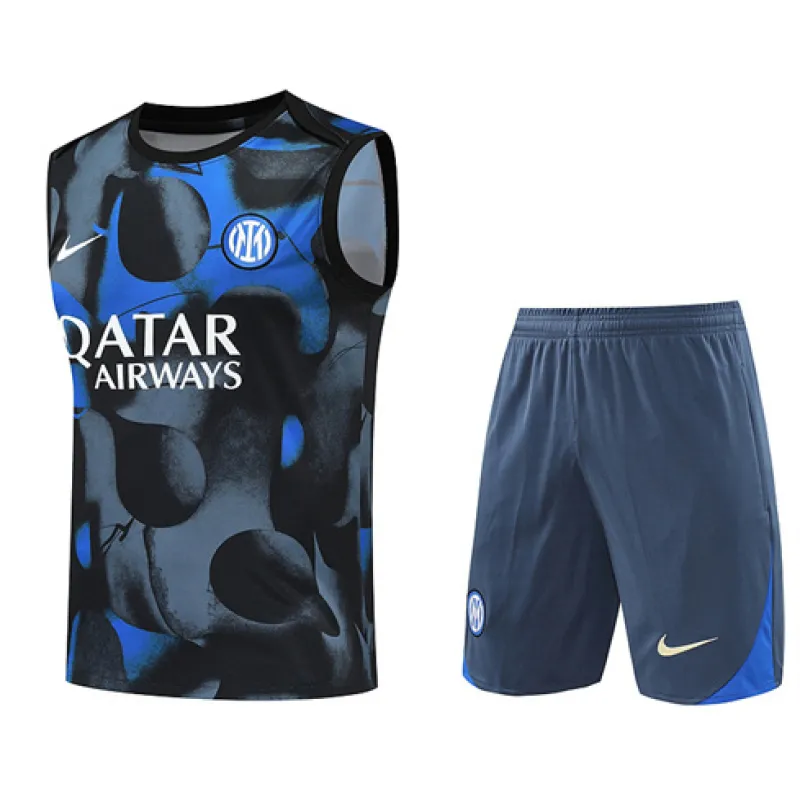 Pantalones cortos y chaleco del conjunto de entrenamiento del Inter Milan 2024/25 - mayorista - gris