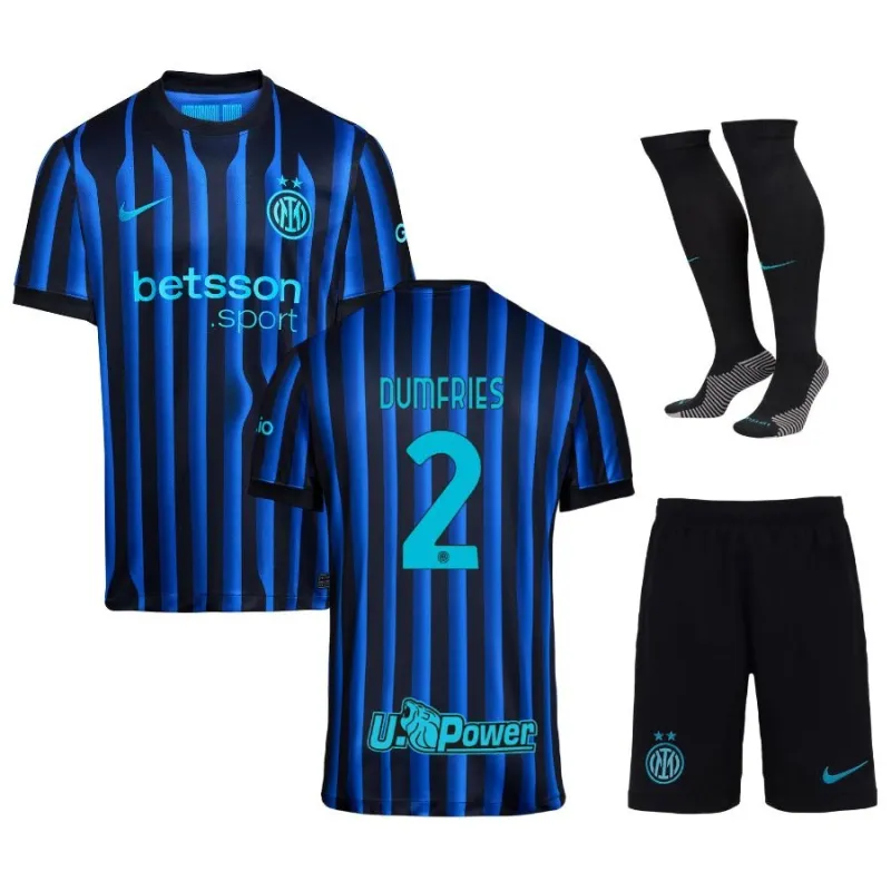 Inter Milano DUMFRIES Bambini 2025/26 Kit casa - Azzurro