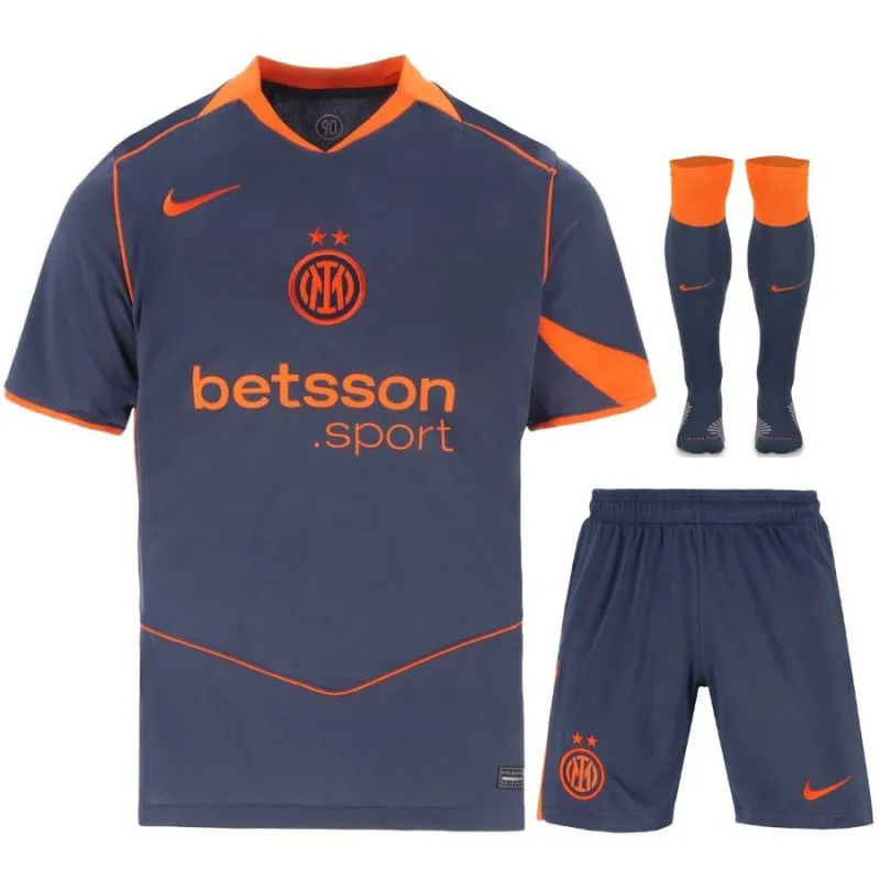 Inter Milan 2025/26 Third Kids Kit Set - Blue/Orange