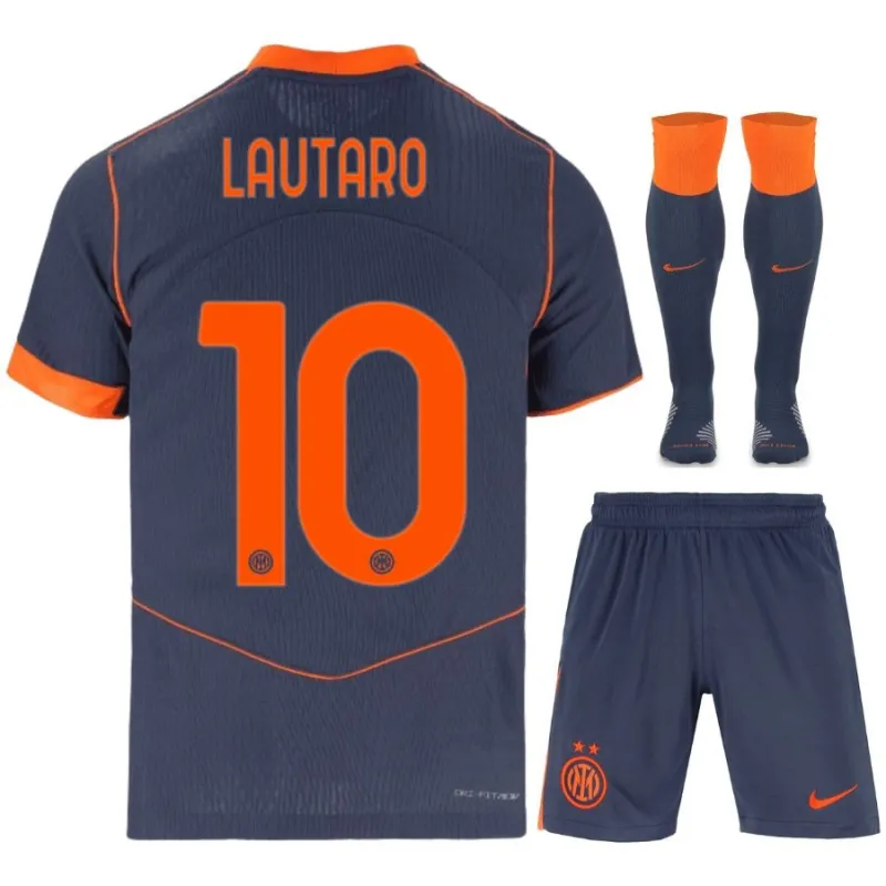 Inter Milan LAUTARO 2025/26 Third Kids' Kit Jersey - Blue