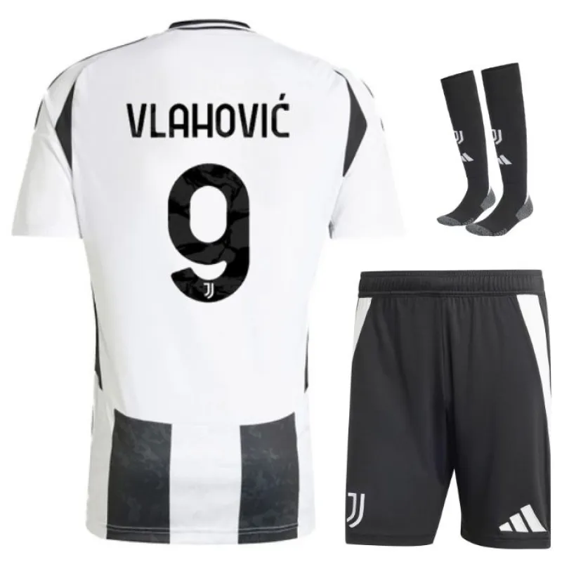Vlahovics Juventus 2024/25 Heim-Kinderjersey-Set - Weiß