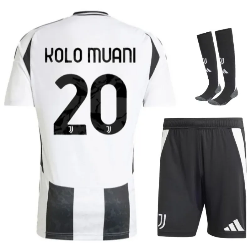 Kolo Muani's Juventus 2024/25 Heim - Kinderjersey - Set - Weiß