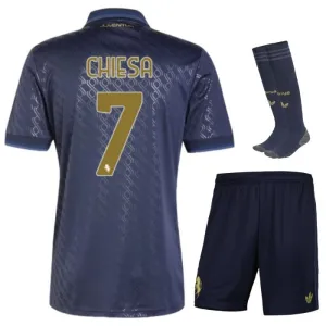 Chiesas Juventus 2024/25 Drittes Kinderjersey - Set - Blau marine