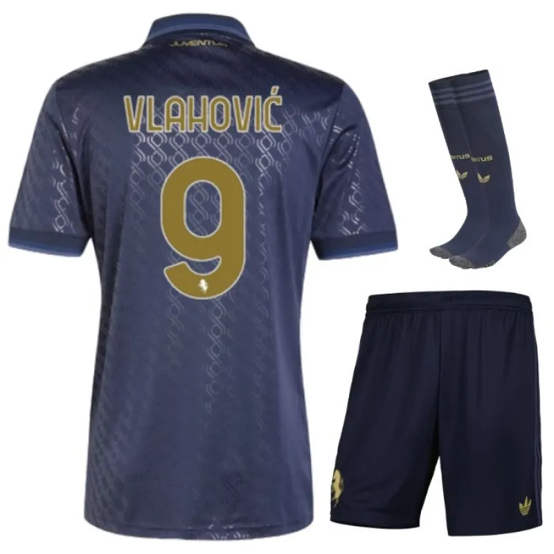 Conjunto de camisetas infantiles tercera de Juventus 2024/25 de Vlahovic - Azul marino