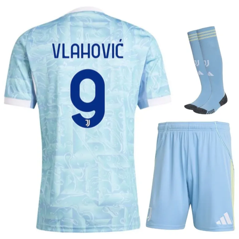 Juventus Vlahović 2025/26 Kids' Jersey Set - Blue
