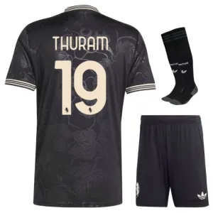 Juventus THURAM 2025/26 Kinder Drittes Kit Trikot mit Shorts - Schwarz