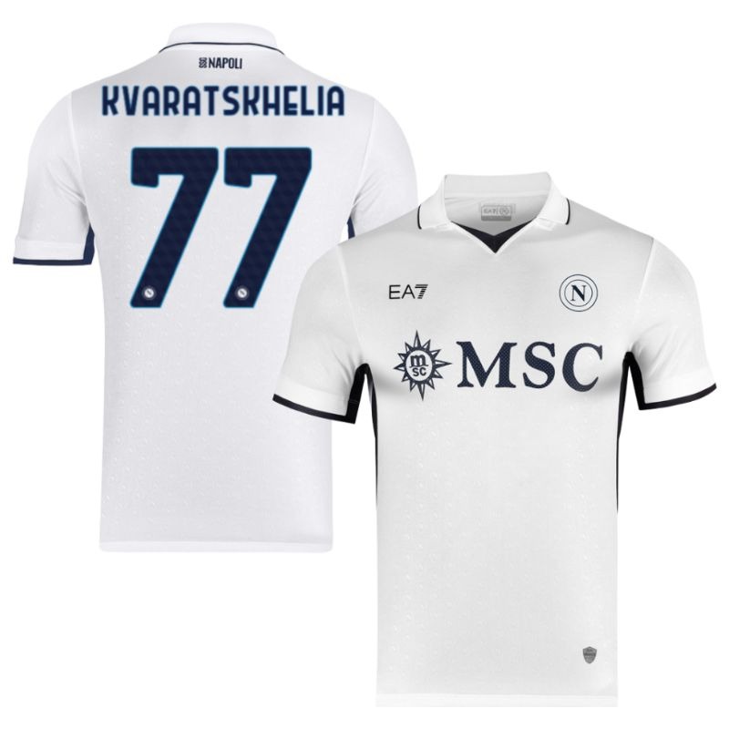 Maillot d'extérieur de Napoli 2024/25 de Kvaratskhelia - Blanc