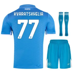Kvaratskhelia's Napoli 2024/25 Heim-Kids-Jersey-Set - Blau