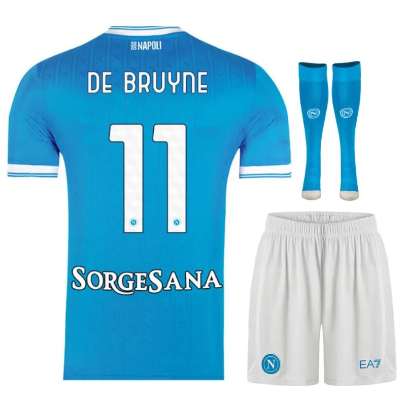 Set de camiseta infantil de casa de DE BRUYNE del Napoli 2025/26 - Azul