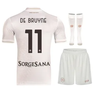 Set di maglia bambini in trasferta di DE BRUYNE per il Napoli 2025/26 - Beige
