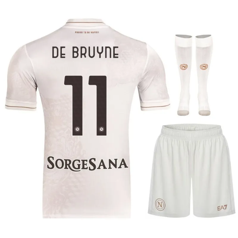 Napoli DE BRUYNE 2025/26 Away Kids' Jersey Set - Beige