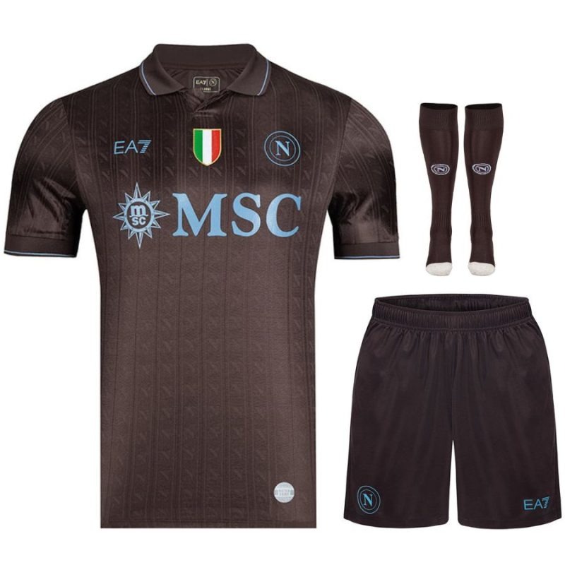 Napoli 2025/26 Third Kids Kit Jersey - Black