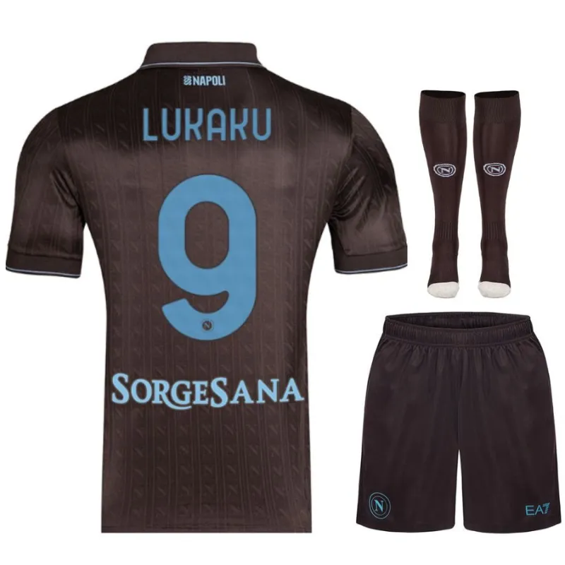 Napoli LUKAKU 2025/26 Third Kids Kit - Black