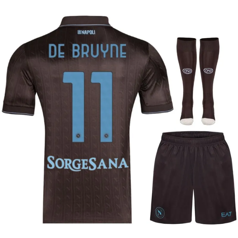 Napoli DE BRUYNE 2025/26 Kit bambino Third - Nera