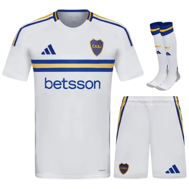 Boca Juniors 2024/25 Away Kids' Jersey Set - White
