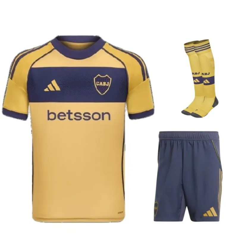 Boca Juniors Enfants 2025/26 Kit away - Jaune