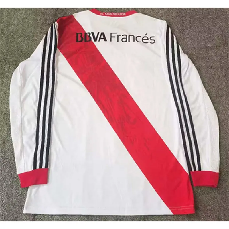 Camiseta de manga larga retro de campo de River Plate 2013/14 - Blanca