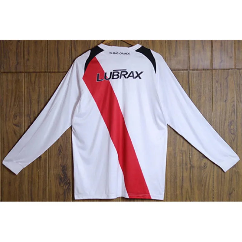 Maillot retro long-sleeved domicile de River Plate en 2009 - Blanc