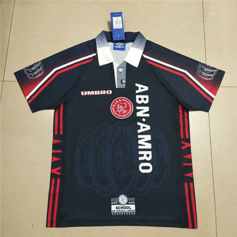 Maglia retro classica di Ajax 1998 - Nera