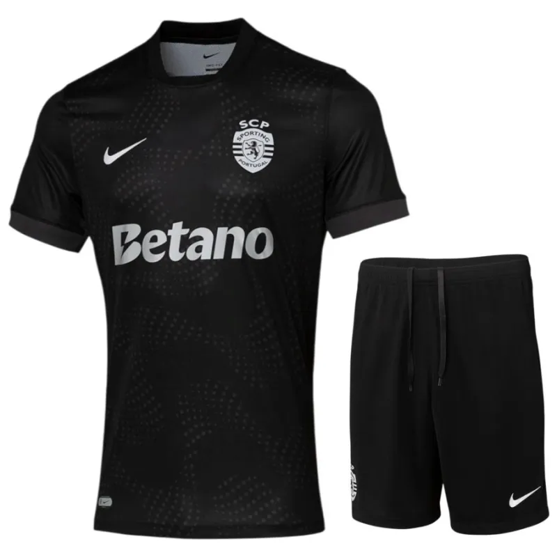 Sporting CP Kids' Jersey + Shorts 2025/26 Away - Black