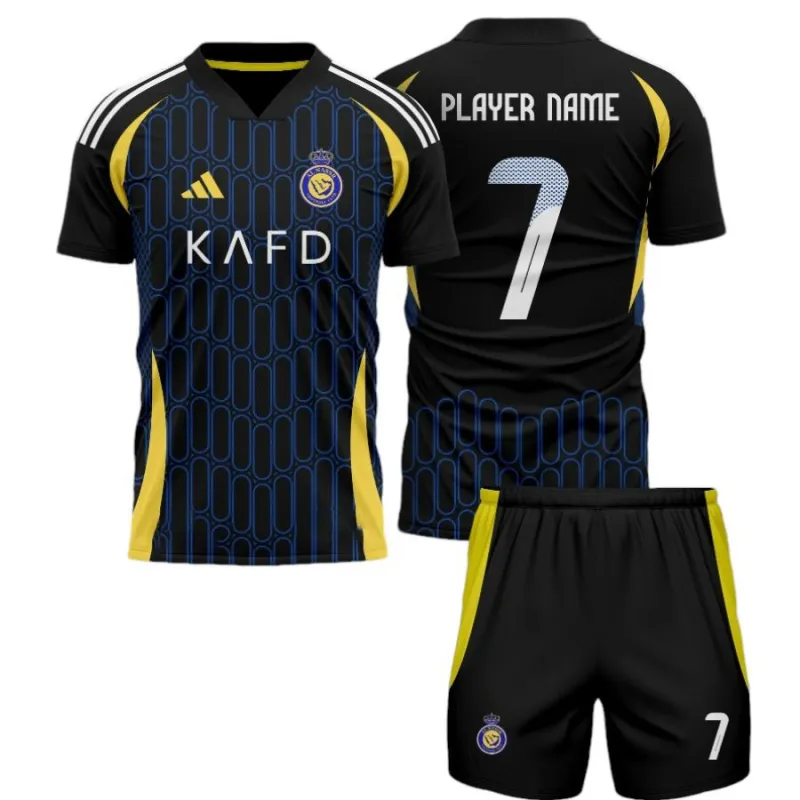 Set di maglia per bambini di trasferta di Al - Nassr 2024/25 - Nera