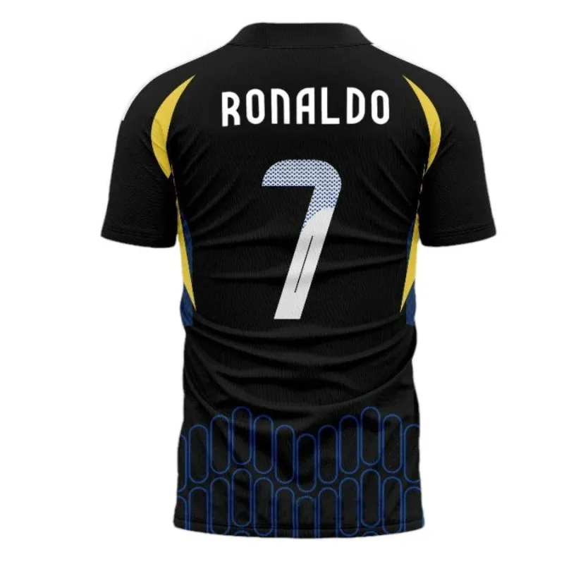 Ronaldo Al Nassr 2024/25 Auswärts-Kids-Trikot 7 - Schwarz