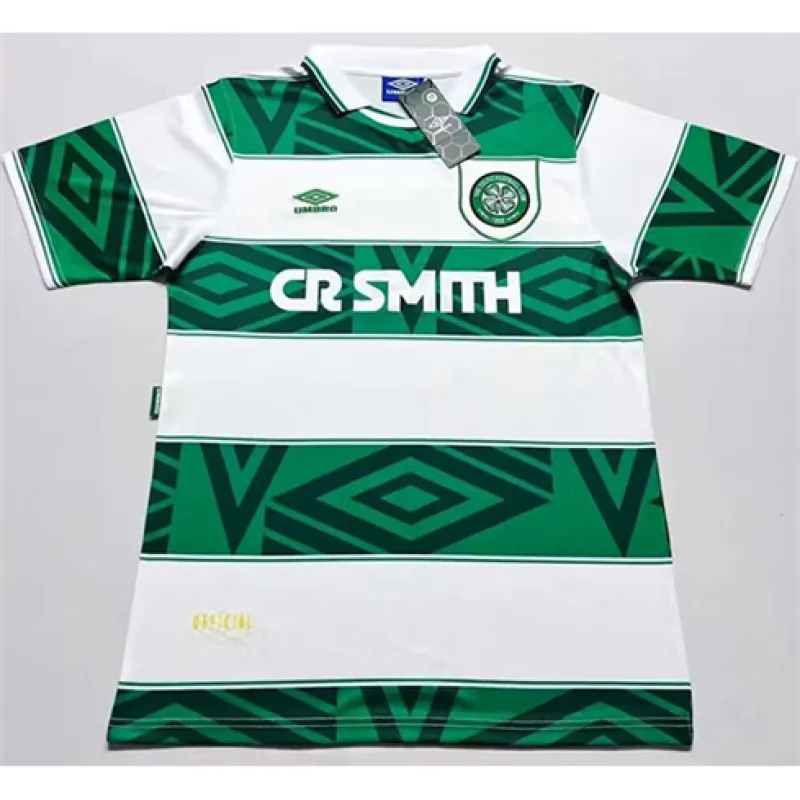 Celtic 1993 - 95 Home Retro Jersey - White/Green