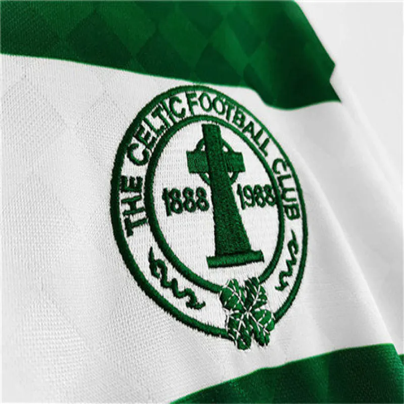 Maillot retro long-sleeved domicile de Celtic 1987/88 - Blanc/Vert