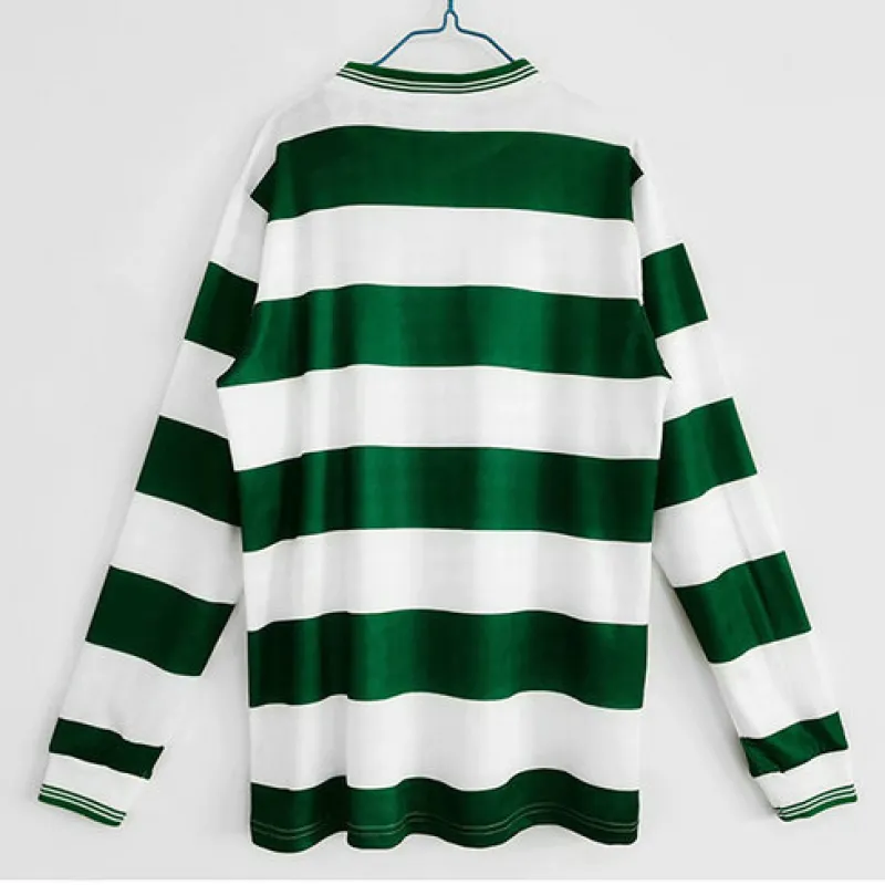 Maillot retro long-sleeved domicile de Celtic 1987/88 - Blanc/Vert