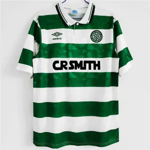 Celtic 1989-91 Home Retro Long-Sleeved Jersey - White/Green