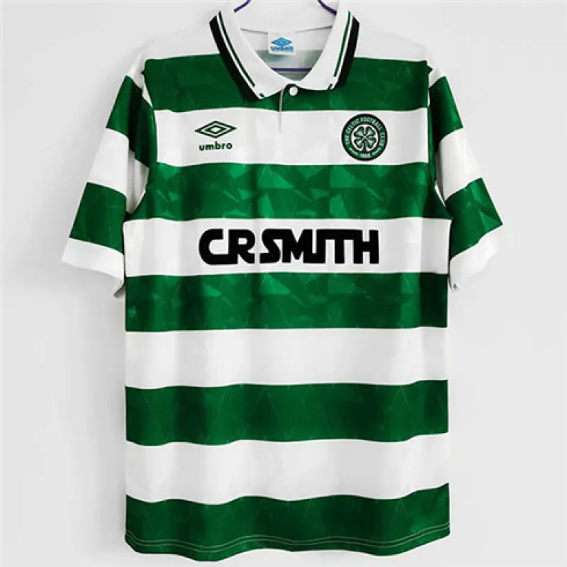 Celtic 1989-91 Home Retro Long-Sleeved Jersey - White/Green