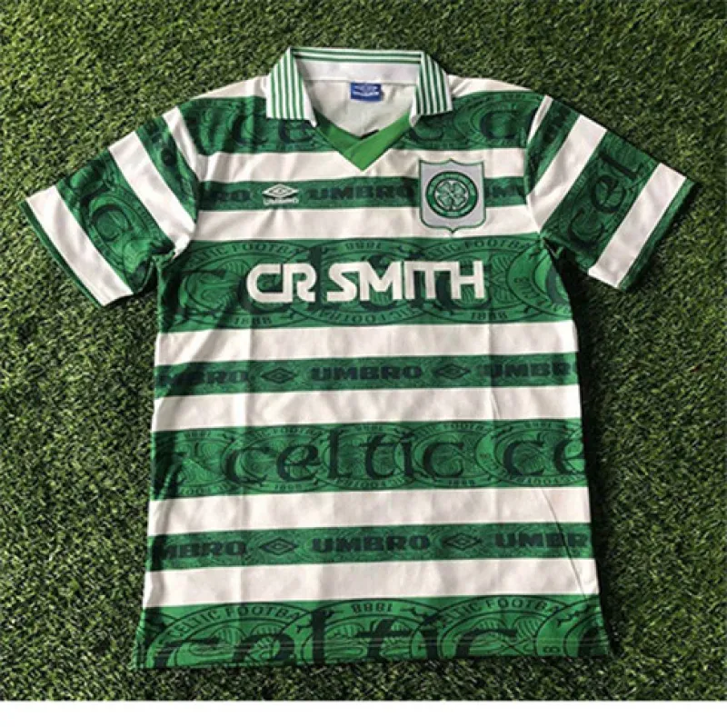 Celtic 1995 - 97 Home Retro Jersey - White/Green
