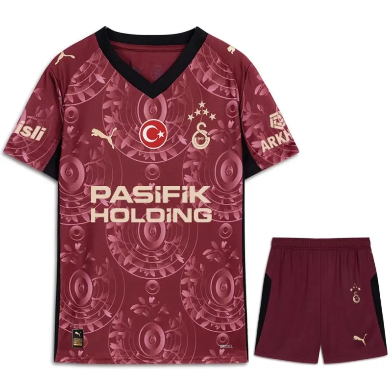 Galatasaray 2025/26 Third Kids' Jersey + Shorts - Red