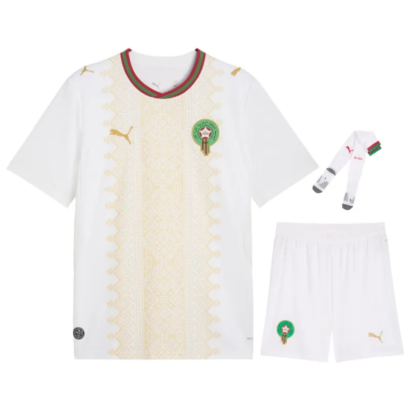 Marruecos 2026 Copa del Mundo Camiseta Visitante Niño Blanco