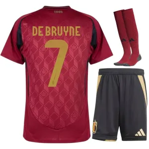 Belgium DE BRUYNE 2024/25 Home Kids Kit - Red