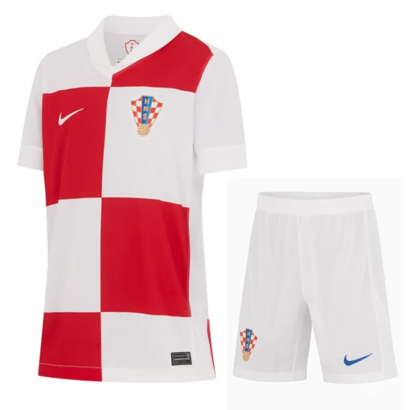 Croatia 2024/25 Kids' Home Jersey + Shorts - Red/White