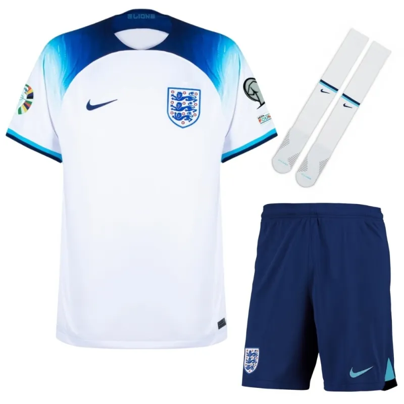 Englands weißer Heimspielkids - Kit für die UEFA Euro 2024